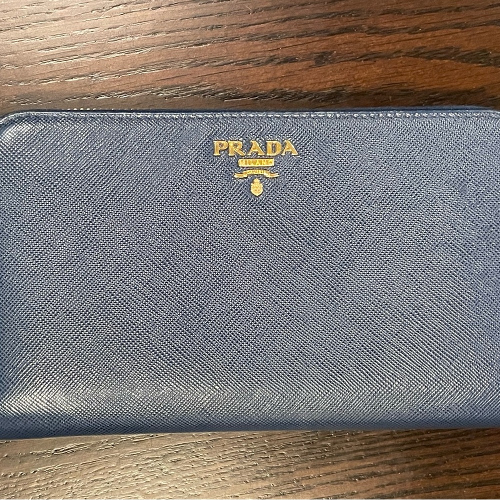 Prada Navy Saffiano Leather Wallet